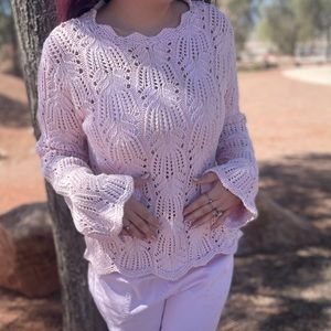 pink knit sweater